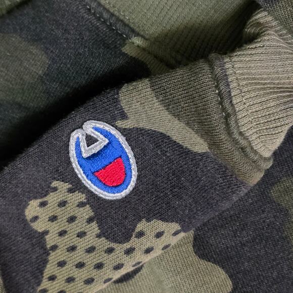 Champion Camo Hoodie Men’s S Green Pullover - Picture 4 of 9